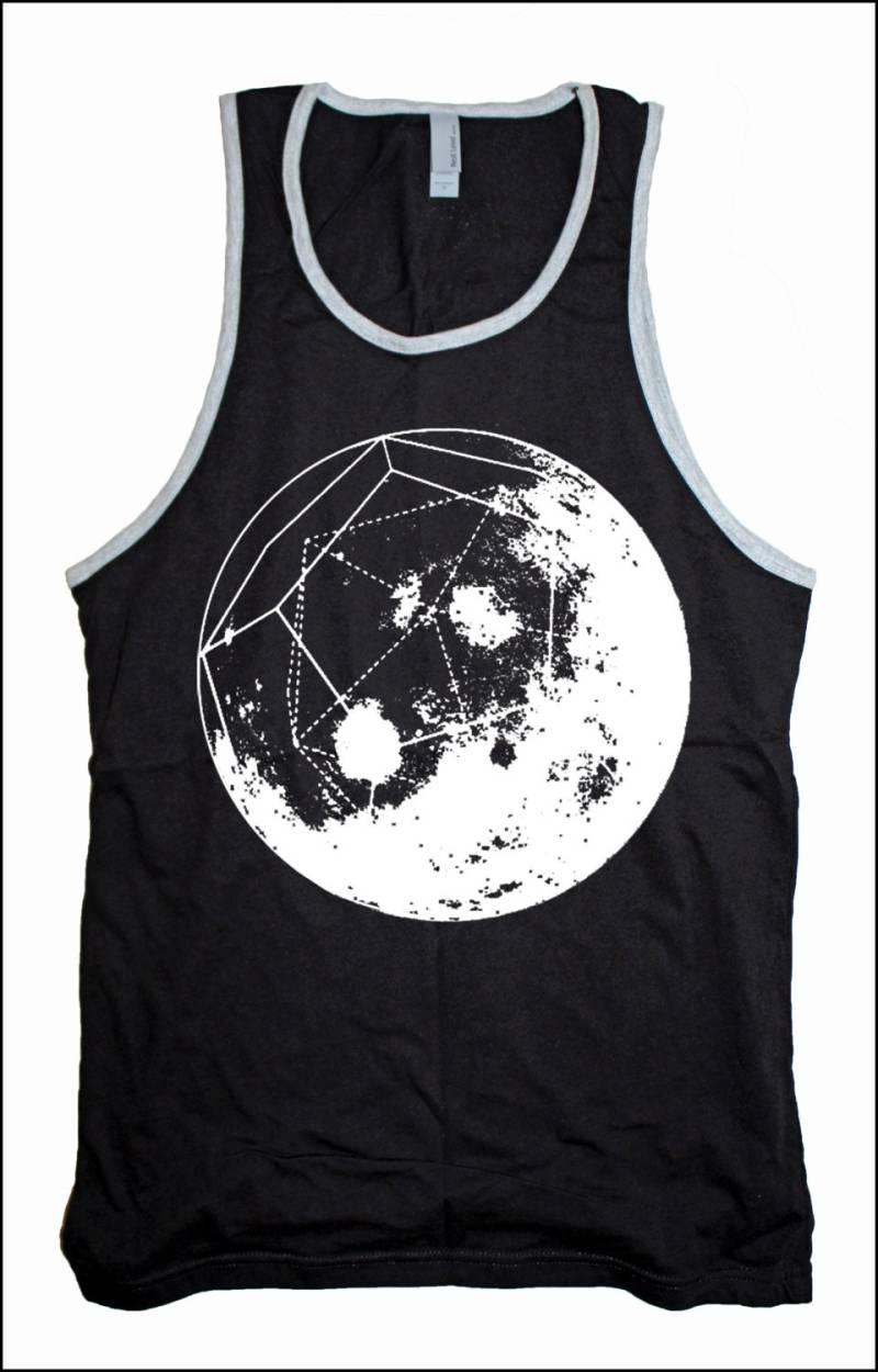 Männer Geomoon Ärmelloses Shirt Dodekaeder Vollmond Kosmisch Heilige Geometrie Space Tank von HexAppealClothing
