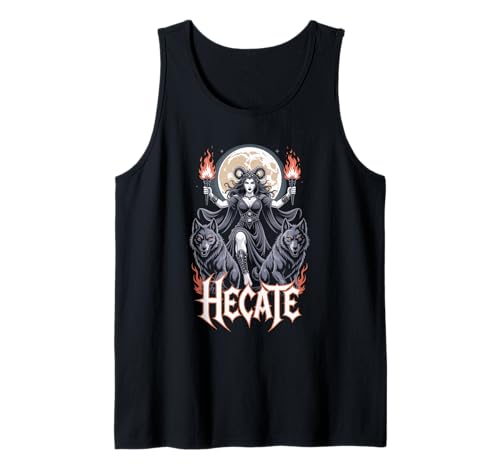 Hecate Göttin Hexerei Mond Wölfe Feuer Fackeln Magie Tank Top von HexCult