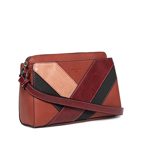 Hexagona Damen Java Tasche durch, Cognac/Mehrfarbig von Hexagona