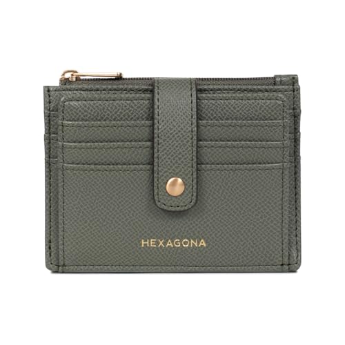 Hexagona - Kartenetui mit 1 Klappe, kompatibel mit Kreditkarten – für Damen – Kollektion Merline, kaki, Klassisch von Hexagona