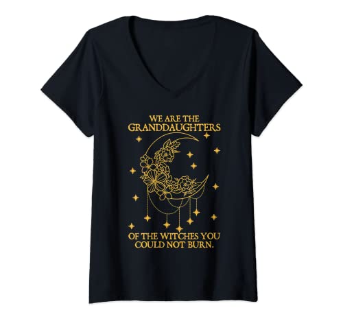 Damen We Are The Granddaughters Of The Witches, Hexen T-Shirt mit V-Ausschnitt Damen We Are The Granddaughters Of The Witches, Hexen T-Shirt mit V-Ausschnitt von Hexen Accessoires Für Damen