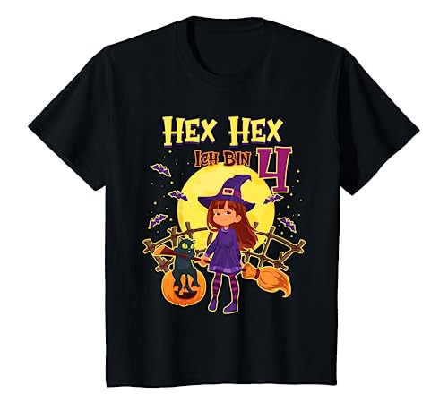 Kinder Hex Hex Ich Bin 4 Jahre Alt Geburtstagsshirt Hexe Geburtstag T-Shirt Kinder Hex Hex Ich Bin 4 Jahre Alt Geburtstagsshirt Hexe Geburtstag T-Shirt von Hexen Geburtstag Halloween Motiv Shop