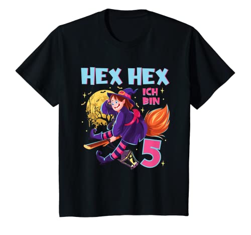Kinder Hex Hex Ich Bin 5 Jahre Alt Geburtstagsshirt Hexe Geburtstag T-Shirt Kinder Hex Hex Ich Bin 5 Jahre Alt Geburtstagsshirt Hexe Geburtstag T-Shirt von Hexen Geburtstag Halloween Motiv Shop