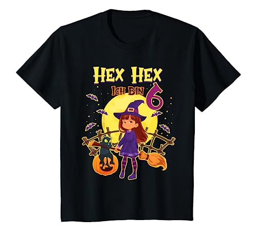 Kinder Hex Hex Ich Bin 6 Jahre Alt Geburtstagsshirt Hexe Geburtstag T-Shirt Kinder Hex Hex Ich Bin 6 Jahre Alt Geburtstagsshirt Hexe Geburtstag T-Shirt von Hexen Geburtstag Halloween Motiv Shop