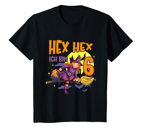 Kinder Hex Hex Ich Bin 6 Jahre Alt Geburtstagsshirt Hexe Geburtstag T-Shirt Kinder Hex Hex Ich Bin 6 Jahre Alt Geburtstagsshirt Hexe Geburtstag T-Shirt von Hexen Geburtstag Halloween Motiv Shop