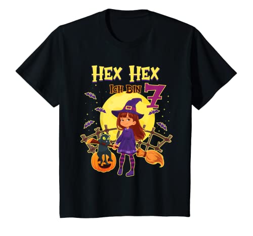 Kinder Hex Hex Ich Bin 7 Jahre Alt Geburtstagsshirt Hexe Geburtstag T-Shirt Kinder Hex Hex Ich Bin 7 Jahre Alt Geburtstagsshirt Hexe Geburtstag T-Shirt von Hexen Geburtstag Halloween Motiv Shop