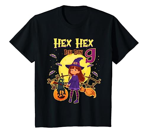 Kinder Hex Hex Ich Bin 9 Jahre Alt Geburtstagsshirt Hexe Geburtstag T-Shirt Kinder Hex Hex Ich Bin 9 Jahre Alt Geburtstagsshirt Hexe Geburtstag T-Shirt von Hexen Geburtstag Halloween Motiv Shop