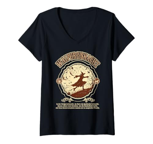 Damen Gothic Hexen Geschenkidee okkulter Harz-Walpurgisnacht Hexen T-Shirt mit V-Ausschnitt Damen Gothic Hexen Geschenkidee okkulter Harz-Walpurgisnacht Hexen T-Shirt mit V-Ausschnitt von Hexen Gothic Kleidung Damen Zubehör Geschenke