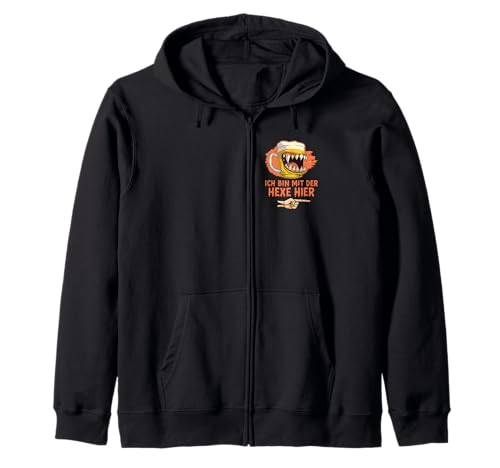 Ich Bin mit der Hexe Hier, Männer Kostüm Bier Halloween Kapuzenjacke Ich Bin mit der Hexe Hier, Männer Kostüm Bier Halloween Kapuzenjacke von Hexen Gothic Kleidung Damen Zubehör Geschenke