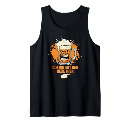 Ich Bin mit der Hexe Hier, Männer Kostüm Bier Halloween Tank Top Ich Bin mit der Hexe Hier, Männer Kostüm Bier Halloween Tank Top von Hexen Gothic Kleidung Damen Zubehör Geschenke