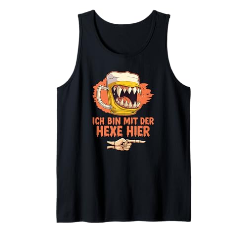 Ich Bin mit der Hexe Hier, Männer Kostüm Bier Halloween Tank Top Ich Bin mit der Hexe Hier, Männer Kostüm Bier Halloween Tank Top von Hexen Gothic Kleidung Damen Zubehör Geschenke