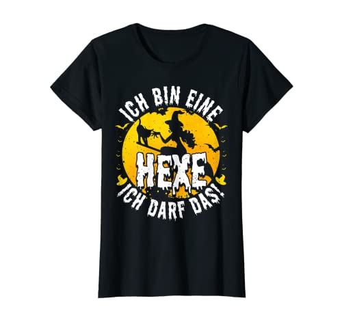 Damen Halloween Ich Bin Eine Hexe Ich Darf Das Hexen Kostüm T-Shirt Damen Halloween Ich Bin Eine Hexe Ich Darf Das Hexen Kostüm T-Shirt von Hexen Kostüm Katze Hexenhut Frau Mädchen