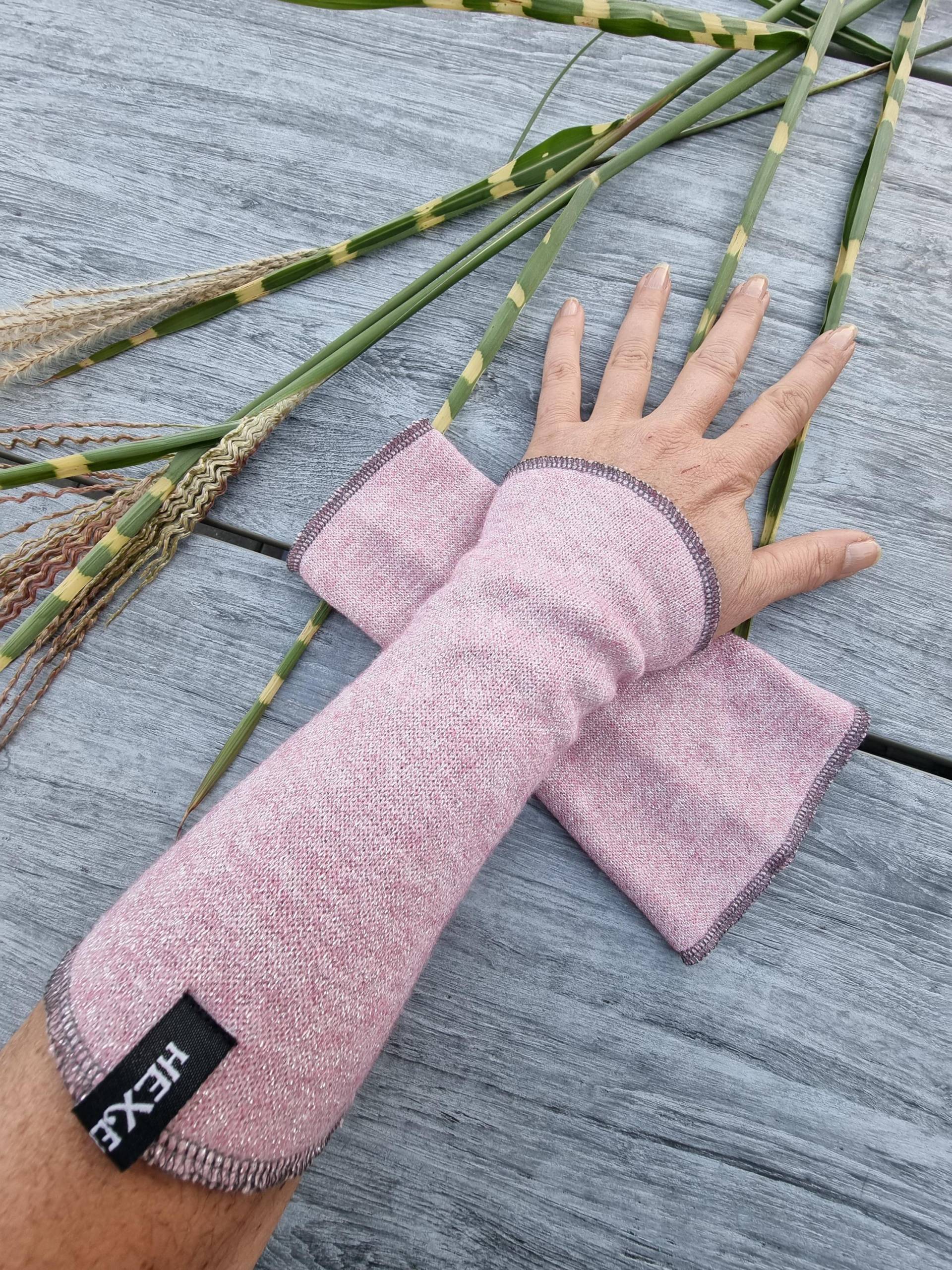 stulpen Aus Viscosejersey, Rosa-Silber Meliert, Ohne Daumen von Hexenklexe