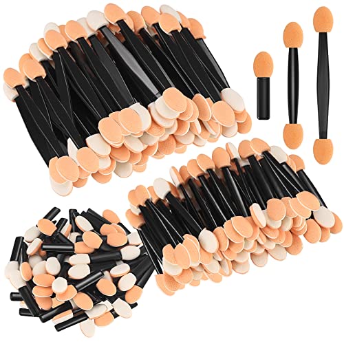 150 Stück Lidschatten Applikator, Lidschattenpinsel, Make-up Applikator Pinsel, Kosmetische Pinsel, Professionelle Doppel-kopf Lidschatten Augenstäbe Pinsel für Frauen Make-Up, 3 Länge von HexinYigjly