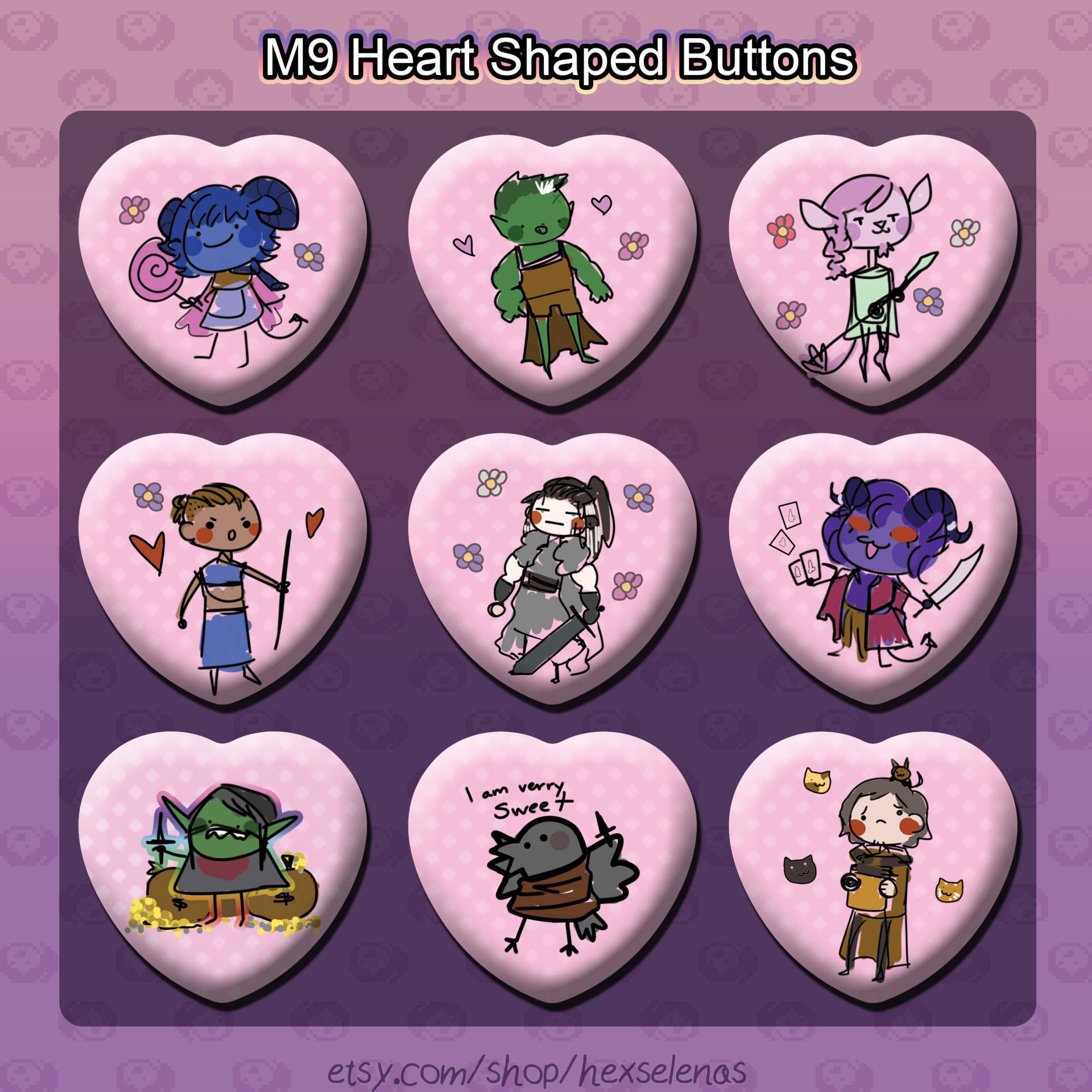 D&d Herzgeformte Knöpfe von Hexselenas