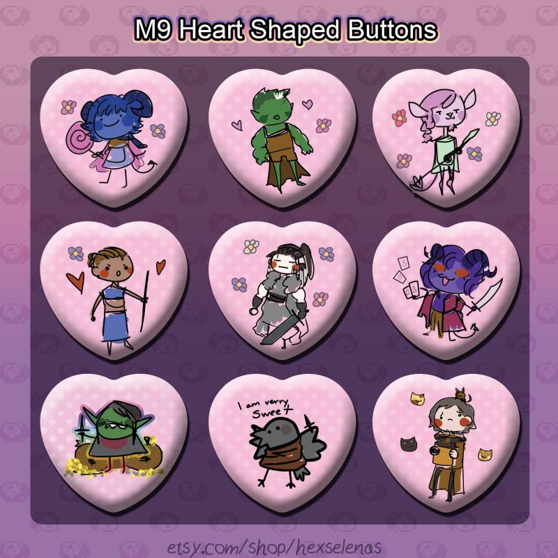 D&d Herzgeformte Knöpfe von Hexselenas