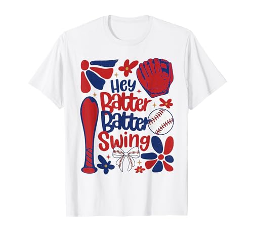 Hey Batter Batter Swing Baseball Softball Herren Damen Kinder T-Shirt von Hey Batter Batter Swing Game Day Baseball Cheer.