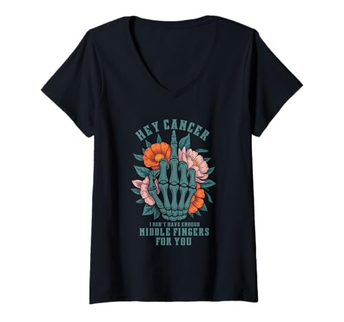 Damen Hey Krebs, ich Habe Nicht genug Mittelfinger für deinen Erwachsenen T-Shirt mit V-Ausschnitt Damen Hey Krebs, ich Habe Nicht genug Mittelfinger für deinen Erwachsenen T-Shirt mit V-Ausschnitt von Hey Cancer I Don't Have Enough M ddle Fingers