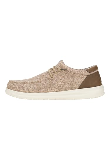 HEYDUDE Paul Knit Herren - Slip-on Schuhe - Mokassin-Stil, Light Grey/Espresso, 46 von HEYDUDE