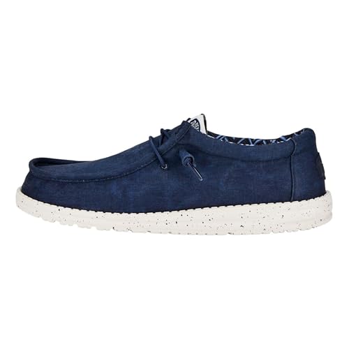 HEYDUDE Wally Canvas Herren - Slip on Schuhe - Mokassin Stil, Navy, 41 von HEYDUDE