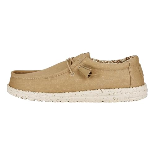 HEYDUDE Wally Canvas Herren - Slip on Schuhe - Mokassin Stil, Tan, 40 von HEYDUDE