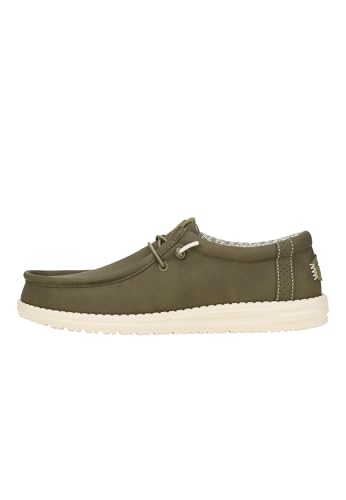 HEYDUDE Wally Classic Herren - Slip-on Schuhe - Mokassin-Stil, Olive, 45 von HEYDUDE