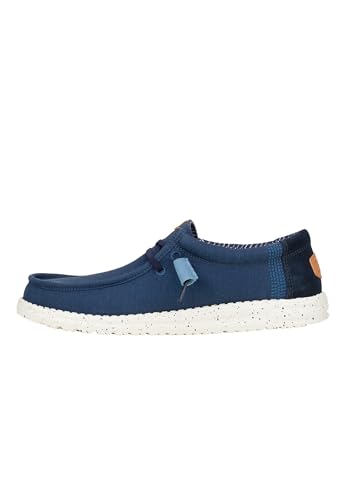 HEYDUDE Wally Elevated Basics Herren - Slip-on Schuhe - Mokassin-Stil, Navy/White, 42 von HEYDUDE