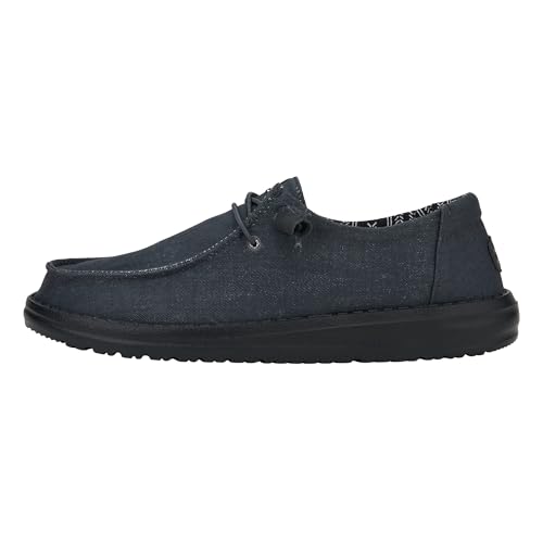 HEYDUDE - Wendy Stretch Canvas Damen - Slip-On Flache Schuhe - Ballerinas, Black/Black, 39 EU von HEYDUDE