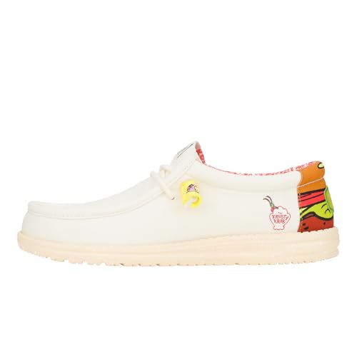 HEYDUDE X Spongebob Herren-Slipper zum Reinschlüpfen, bequem und leicht, Cremefarben/Braun, 42 EU von HEYDUDE