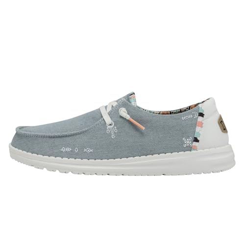 Hey Dude Damen Wendy Boho Moccasin, Light Denim, 42 EU von HEYDUDE