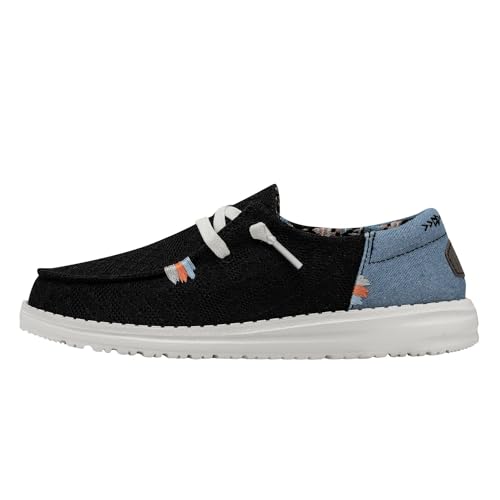 Hey Dude Wendy Boho Black (schwarz) - sportlicher Schnürschuh - Damenschuhe Sneaker, Schwarz von Hey Dude