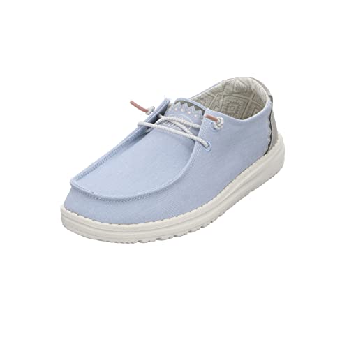 Hey Dude Damen Slipper Schuhe Wendy Tempe Slipper Canvas Freizeit Elegant Slip-Ons Uni Wendy Hellblau Canvas von Hey Dude