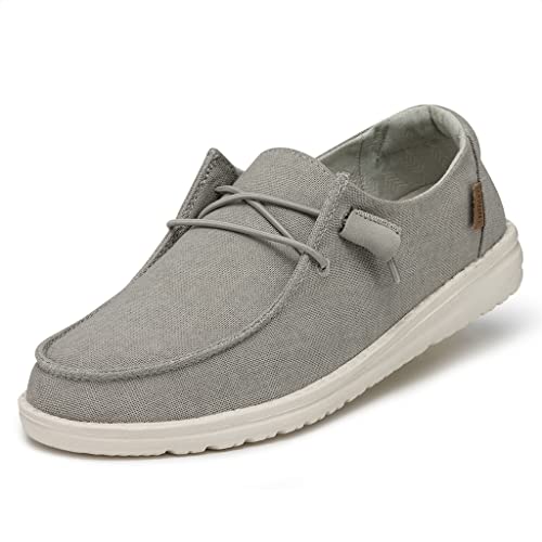 Hey Dude Damen Wendy Chambray Moc Toe Shoes, Light Grey, 38 EU von Hey Dude