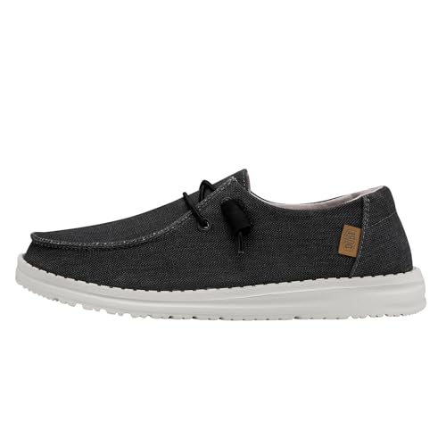 HEYDUDE Wendy Chambray Damen - Slip on Flache Schuhe - Mokassin Stil, Off Black, 40 von HEYDUDE