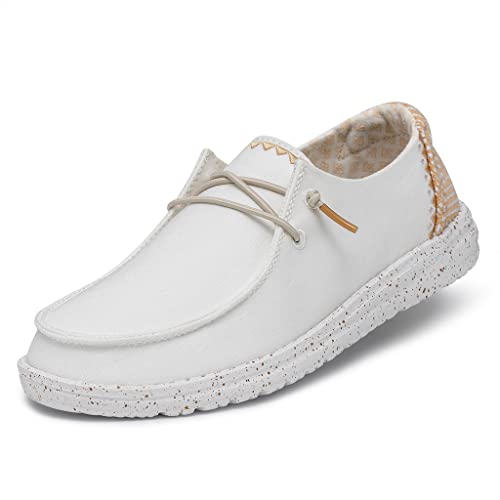 Hey Dude Damen Wendy Chambray Moc Toe Shoes, White Sand, 36 EU von Hey Dude