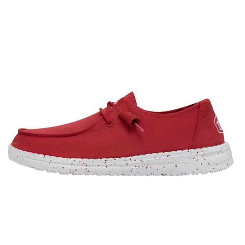 Hey Dude Damen Wendy Slub Canvas Moc Toe Shoes, Red, 37 EU von Hey Dude