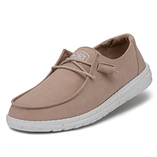 Hey Dude Damen Wendy Slub Canvas Moc Toe Shoes, Tan, 38 EU von HEYDUDE