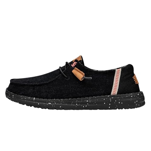 Hey Dude - Frauen Wendy Washed Canvas Slip-On Schuhe, Black, 38 EU von Hey Dude