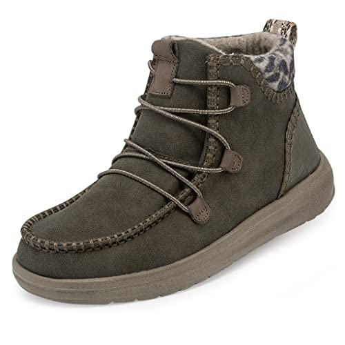 Hey Dude Eloise - Damenstiefel - Farbe Dusty Olive - Stiefeletten im Mokassin-Stil - Größe 38 von Hey Dude