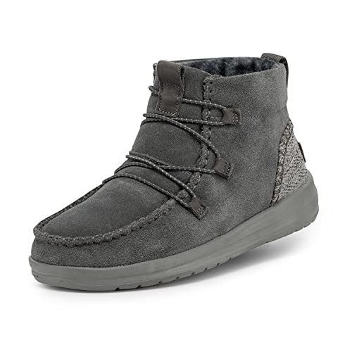 Hey Dude Eloise Suede - Damenstiefel - Farbe Carbon - Stiefeletten im Mokassin-Stil - Größe 38 von Hey Dude