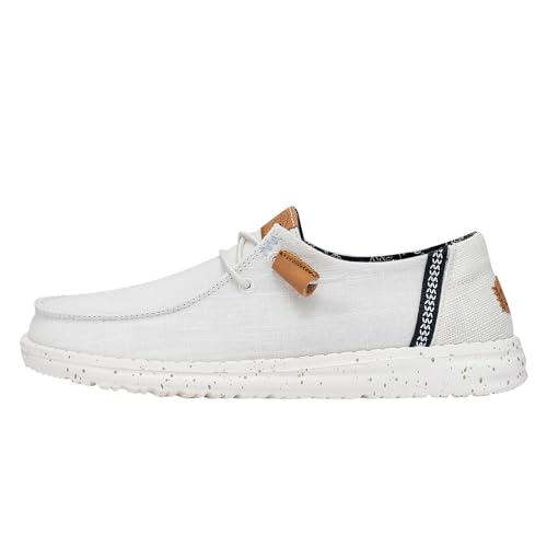 HEYDUDE Wendy Washed Canvas Damen - Slip on Flache Schuhe - Mokassin Stil, White, 40 von HEYDUDE
