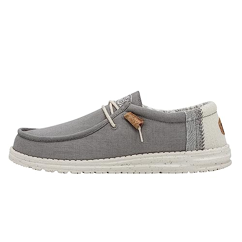 Hey Dude Herren Wally Linen | Herren-Slipper | Herren-Schlupfschuhe | bequem und leicht, grau, 42 2/3 EU von Hey Dude