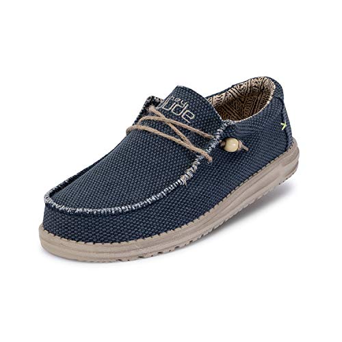 Hey Dude Herren Slipper Schuhe Wally Braided Slipper Textil Freizeit Elegant Slip-Ons Uni Slipper Herren blau von Hey Dude