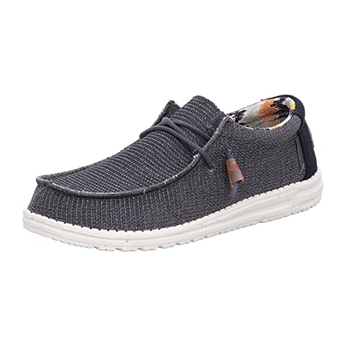 Hey Dude Herren Slipper Schuhe Wally Knit Slipper Textil Freizeit Elegant Slip-Ons Uni Wally grau-schwarz leicht Sommer von Hey Dude