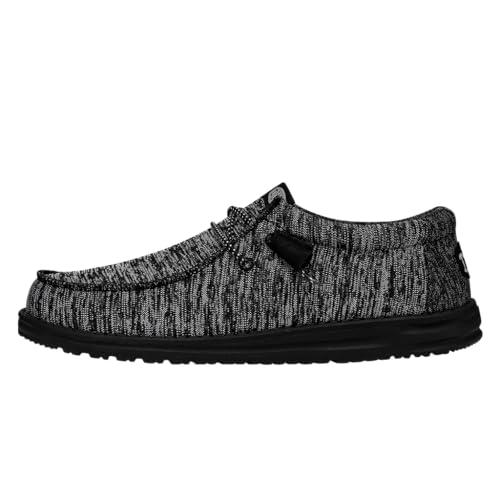 Hey Dude - Herren Wally Sport Knit Slip-On Schuhe, Schwarz Schwarz, 43 EU von Hey Dude