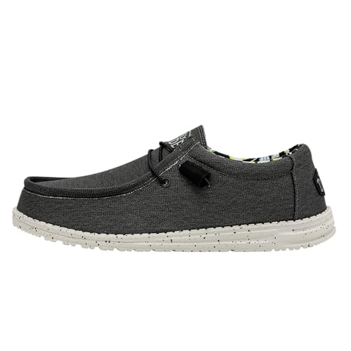 Hey Dude - Herren Wally Stretch Canvas Wally Slip-On Schuhe, Black, 40 EU von Hey Dude