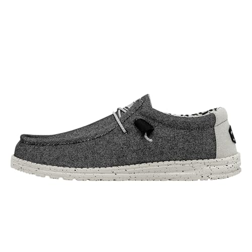 Hey Dude - Herren Wally Stretch Canvas Wally Slip-On Schuhe, Opal Black, 42 EU von Hey Dude