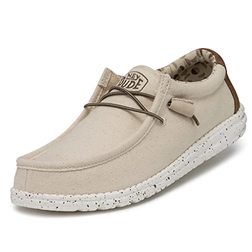 Hey Dude Herren Wally Stretch Canvas Moccasin, Elfenbein, 38 EU von Hey Dude