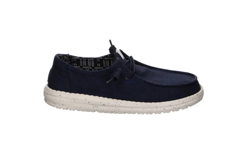 Hey Dude Hey Dude Navy Leinen-Stoff Slipper blau Slipper von Hey Dude