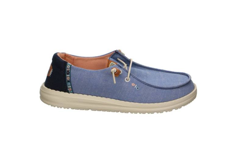 Hey Dude Hey Dude Wendy Chambray Boho Leinen-Stoff Slipper blau Slipper von Hey Dude